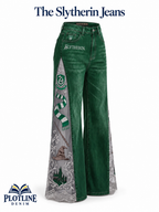 Slytherin lace-slit jeans