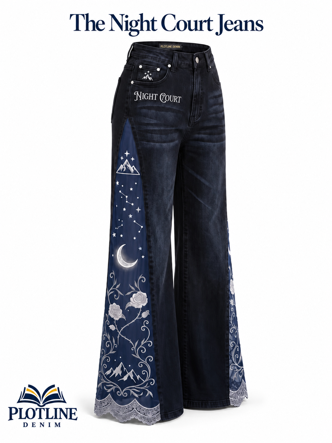 Night Court lace-slit jeans